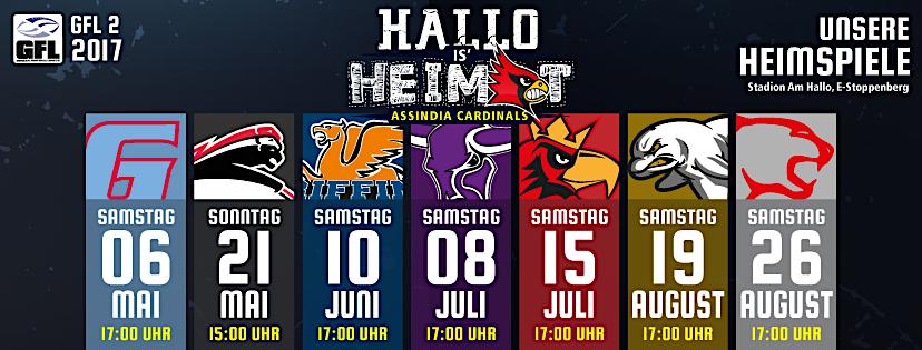 Heimspiele Assindia Cardinals 2017