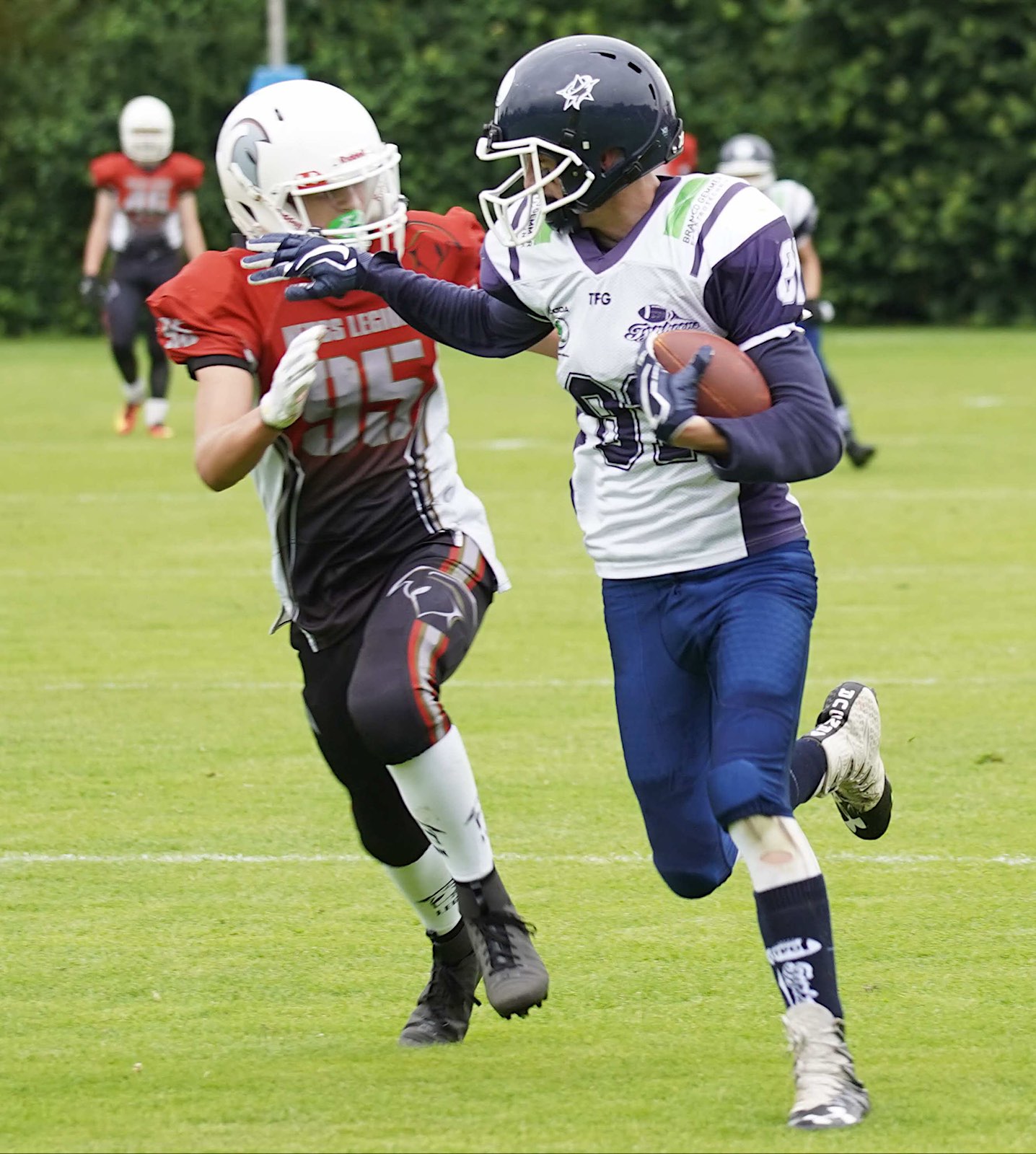 Steuerte 18 Punkte zum Sieg in Neuss bei Typhoons Wide Receiver Frederik Wieding 81