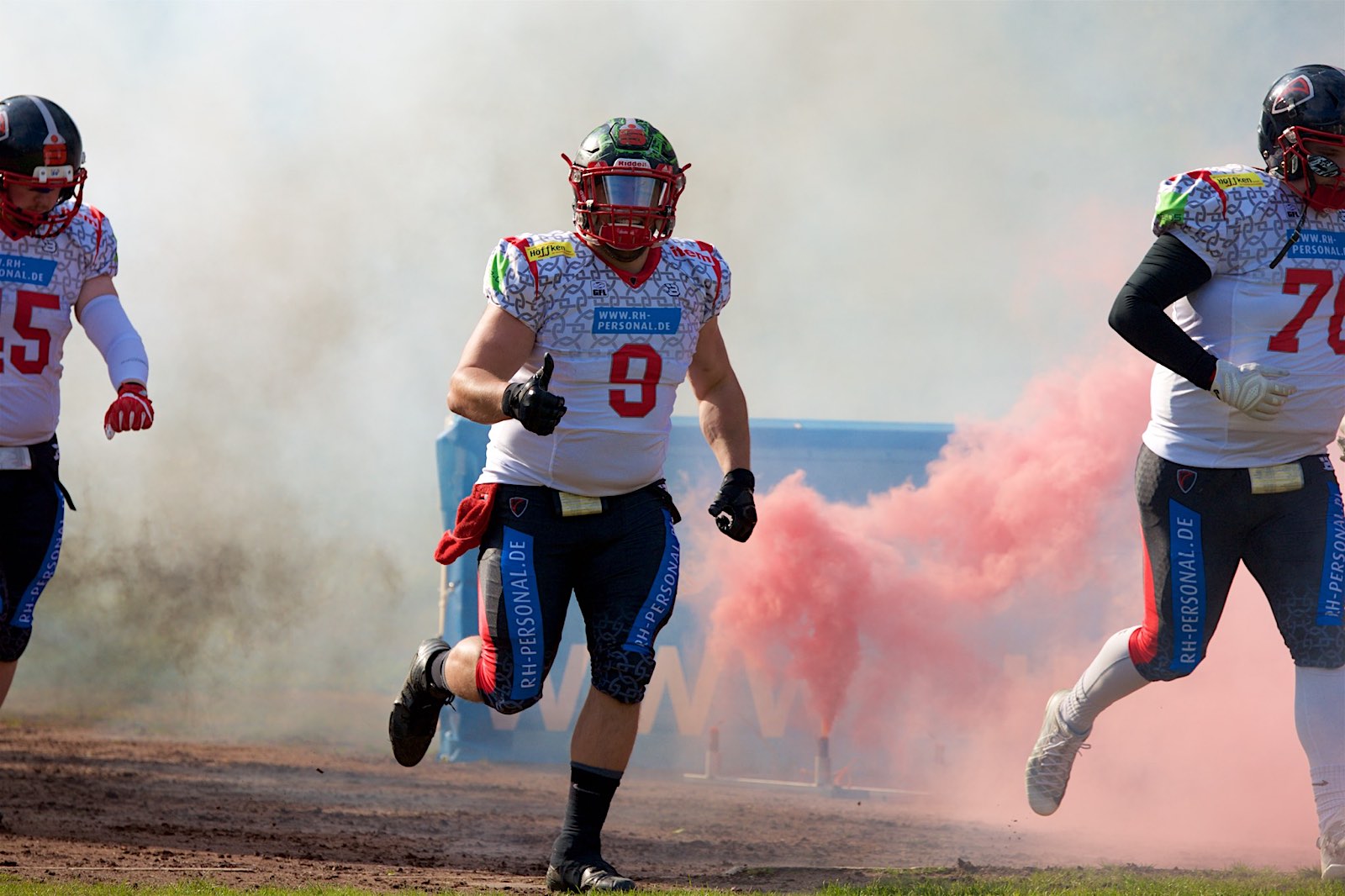 Patrick Poetsch wieder mit einem Touchdown für die Paladins erfolgreich (Foto: Nick Jungnitsch)