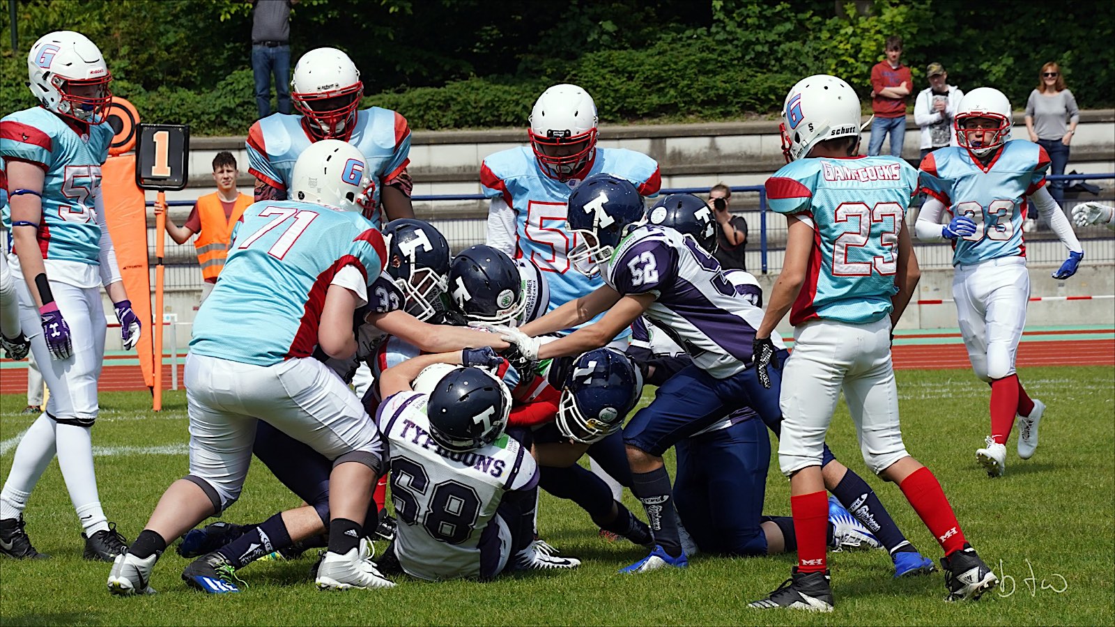 U16 Typhoons gegen Bonn Gamecocks nur selten mal so unter Druck wie hier