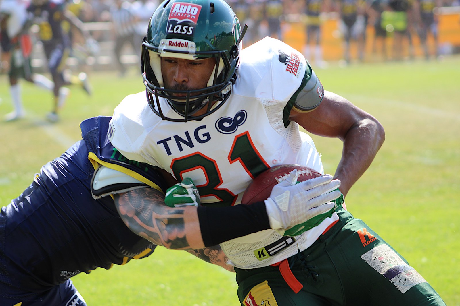 Kwame Ofori erzielte für die Hurricanes einen Touchdown (Foto:© Kiel Hurricanes)