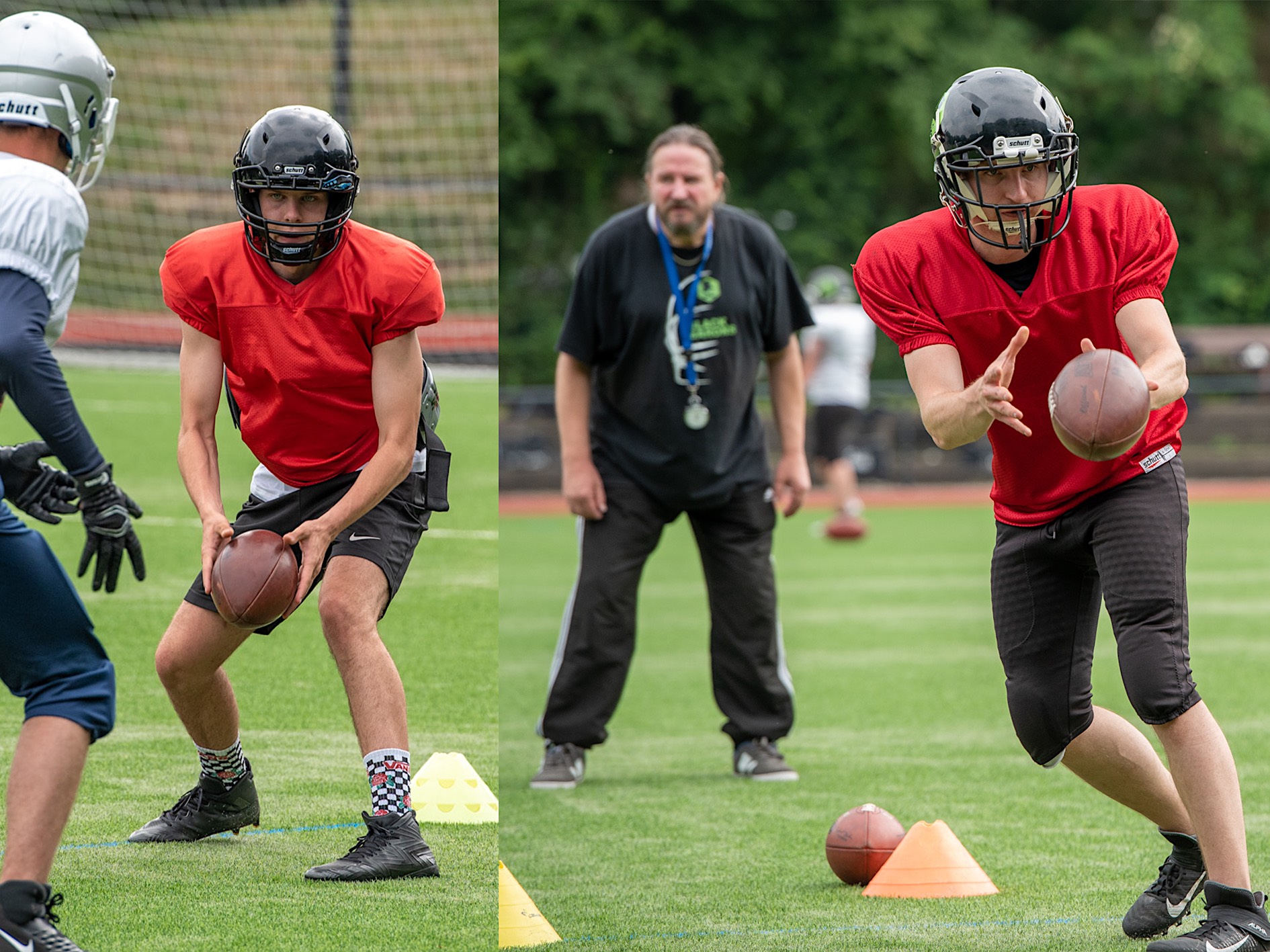 Louis Zielinski (links) und Dominik Plicht (rechts) beim Training der Herner (Foto: Oliver Jungnitsch)