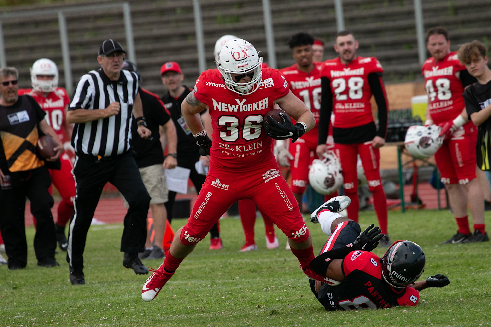 Nach Startschwierigkeiten, Lions souverän in Düsseldorf - RB 36 Finn Oppermann (Foto: Fabian Uebe)