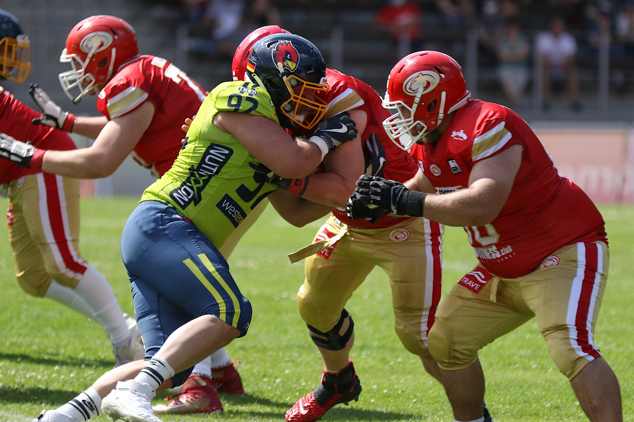 DL Kevin Kocks (#92) 2021 in Lübeck - Foto: R.Schicho / Assindia Cardinals