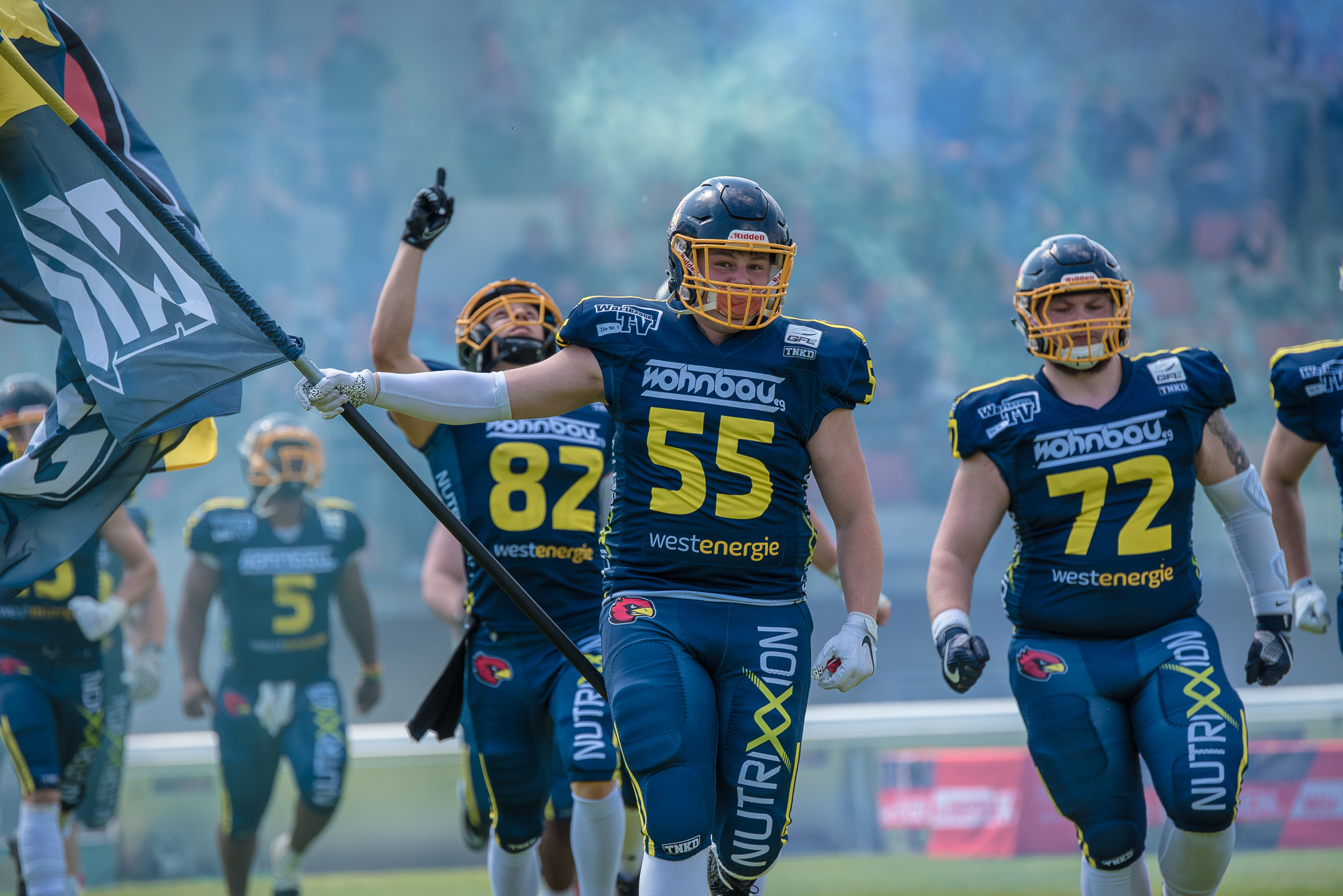 Zwei Starke Jungs aus Essen zum Schutz des Quarterbacks (Kajetan Wiwatowski  #55 und Rene Jasler #72) - Foto: Nick Jungnitsch