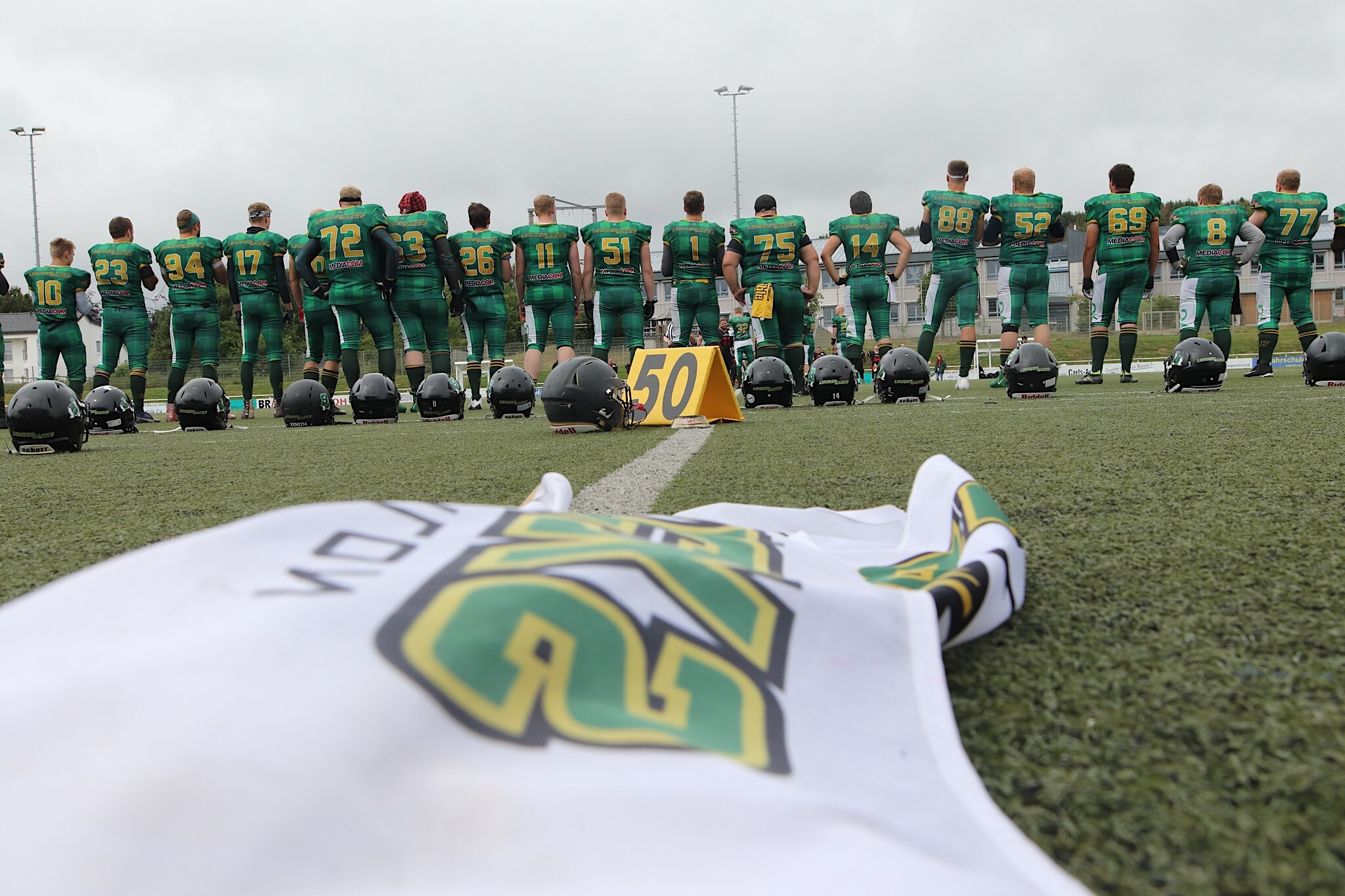 Die Brilon Lumberjacks sind Geschichte. Hier, beim Heimspiel im Juli 2019 gegen die Kleve Conquerors, waren sie noch ein erfolgreiches Team. Jetzt haben die Mitglieder die Auflösung des Vereins beschlossen. (Foto: Mario Polzer)