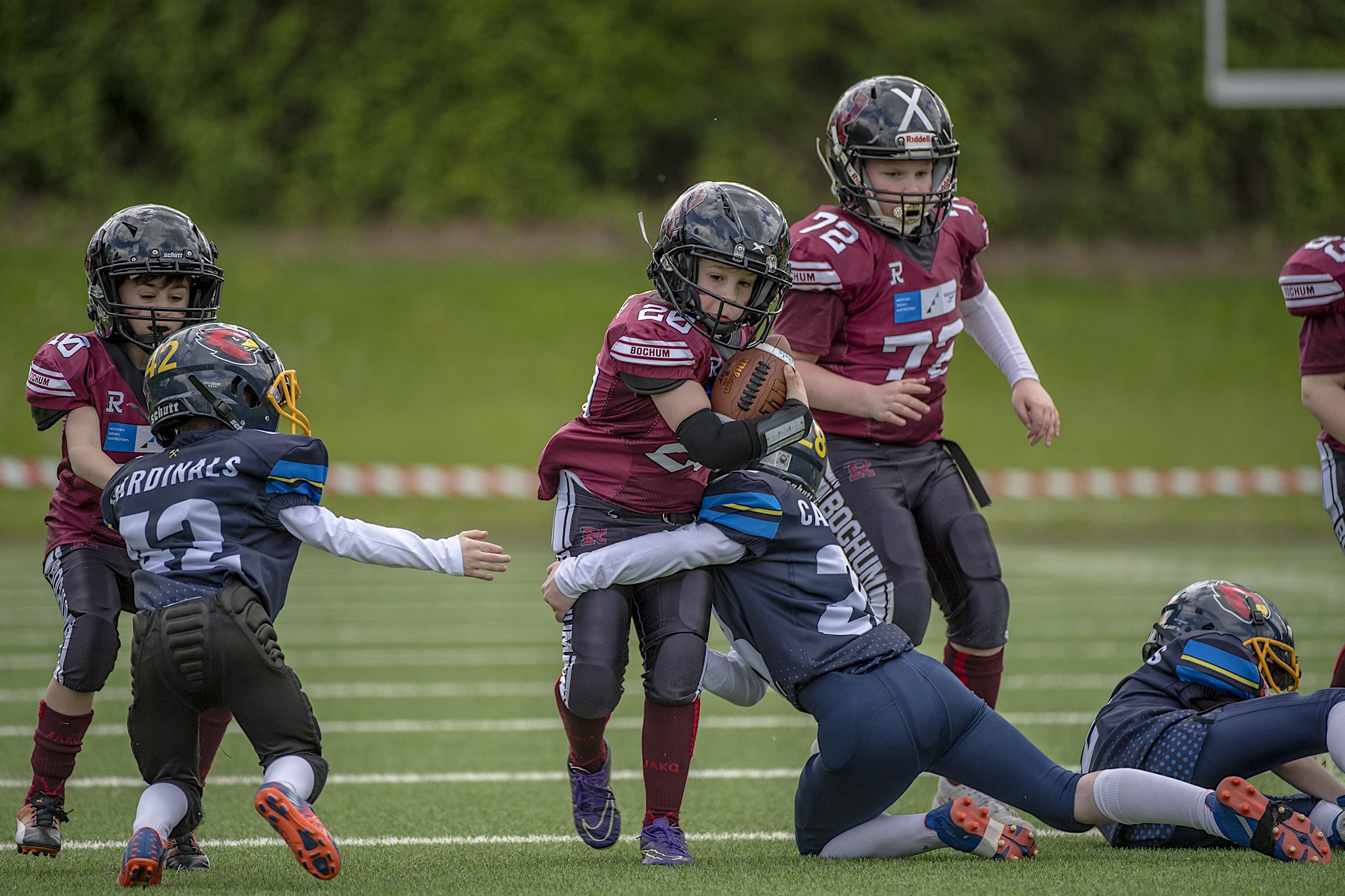 Bochum Rebels U10 feiert erfolgreichen Debüt-Spieltag - hier Spiel der U10 Bochum Rebels vs Assindia Cardinals - Foto: Oliver Jungnitsch