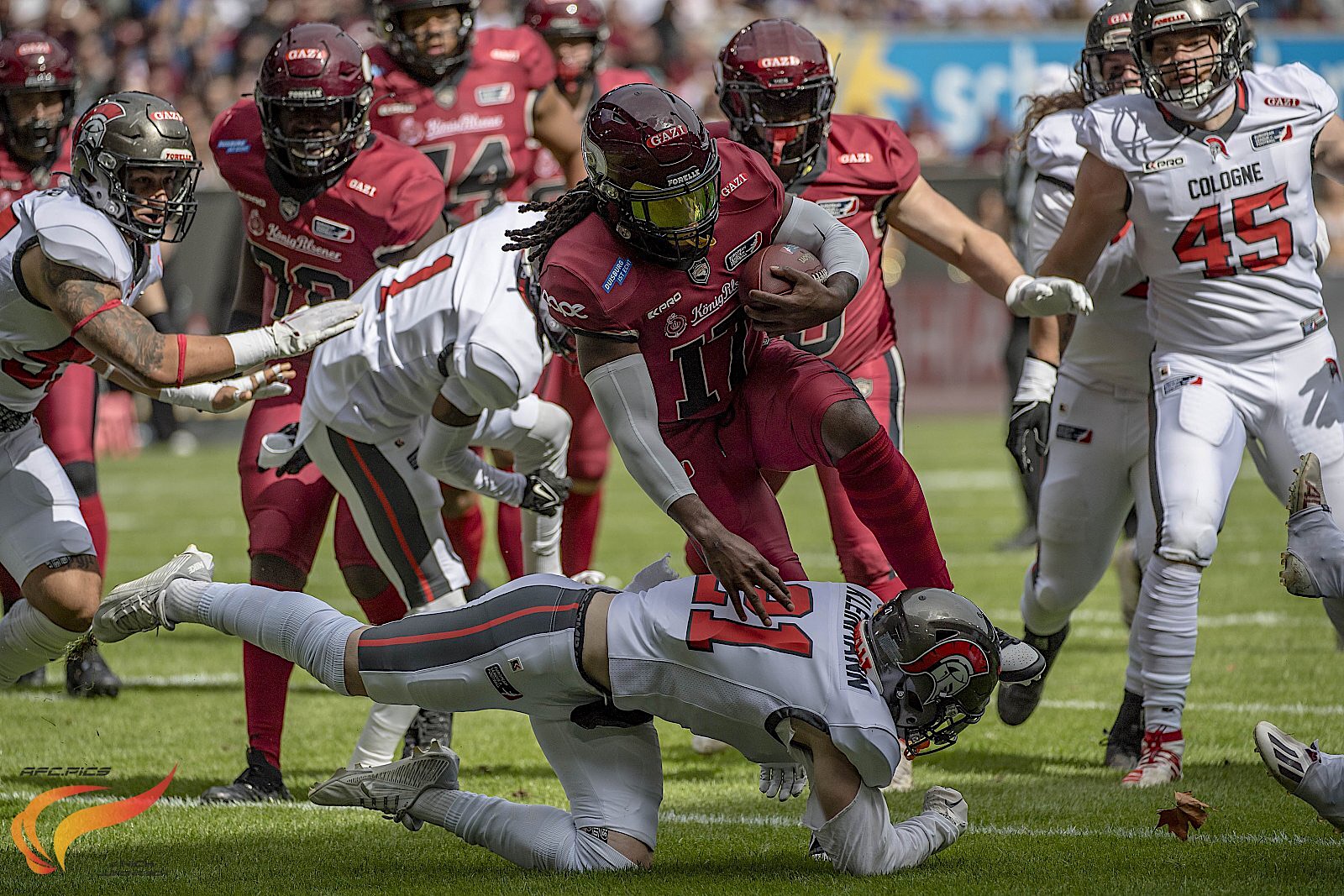 Glen Toonga war mit vier Touchdown maßgeblich am Sieg für Rhein Fire gegen Köln beteiligt - Foto: Nick Jungnitsch