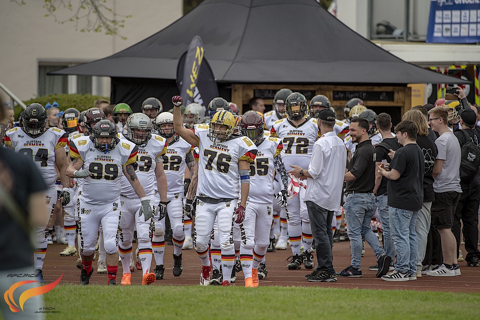 Germany Old Stars beim Freundschaftsspiel gegen die Minden Wolves im April 2024 - Foto: Nick Jungnitsch