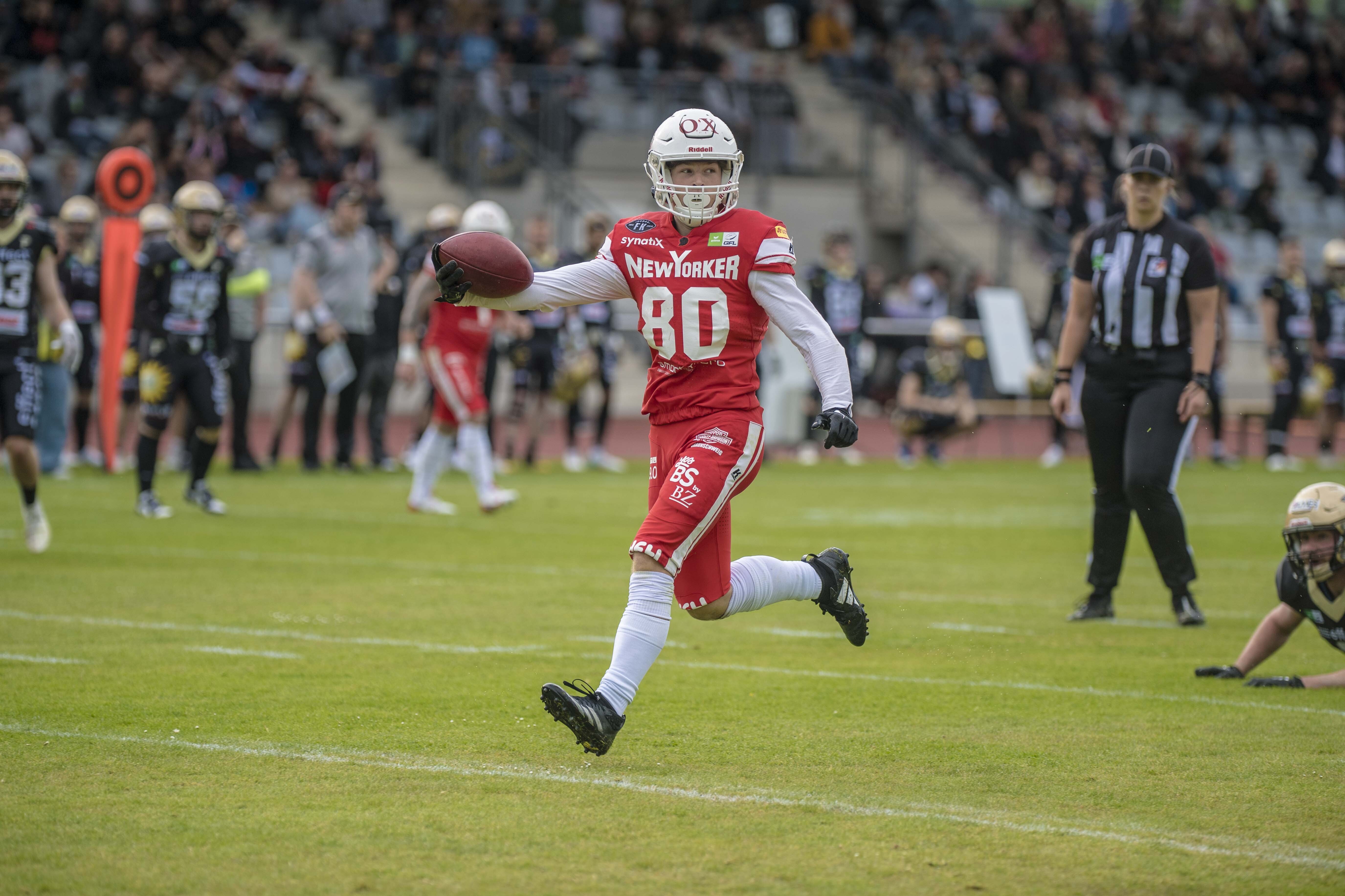 Philipp Dolezal #80 - Wide Receiver der New Yorker Lions (Foto: Oliver Jungnitsch)
