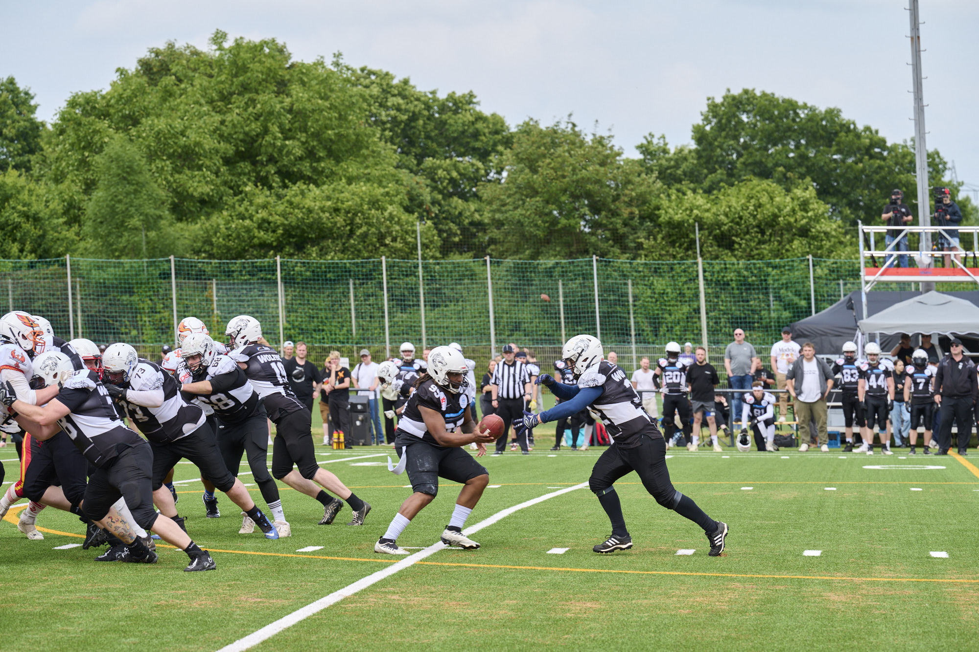 Der Quarterback übergibt den Ball an seinen RB im Spiel gegen MS Phoenix Prospects - Foto: Stefan Schumacher
