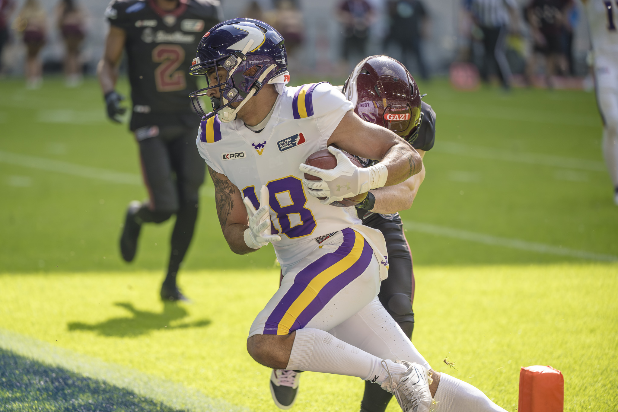 Wide Receiver Noah Toure brachte die ersten Punkte aufs Scoreboard - Foto: Oliver Jungnitsch