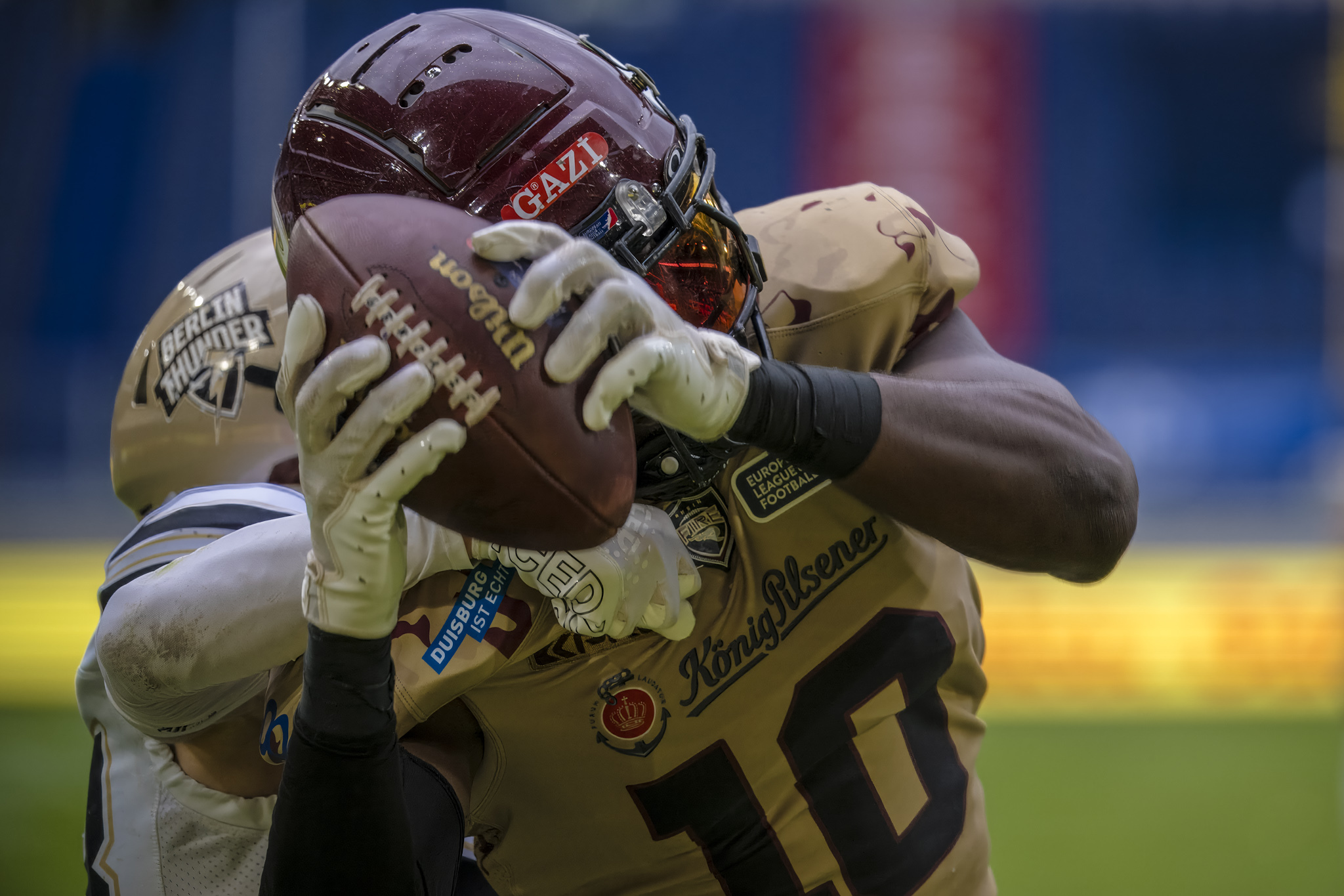 Harlan Kwofie erzielte alle seine Touchdowns in der ersten Hälfte - Foto: Oliver Jungnitsch