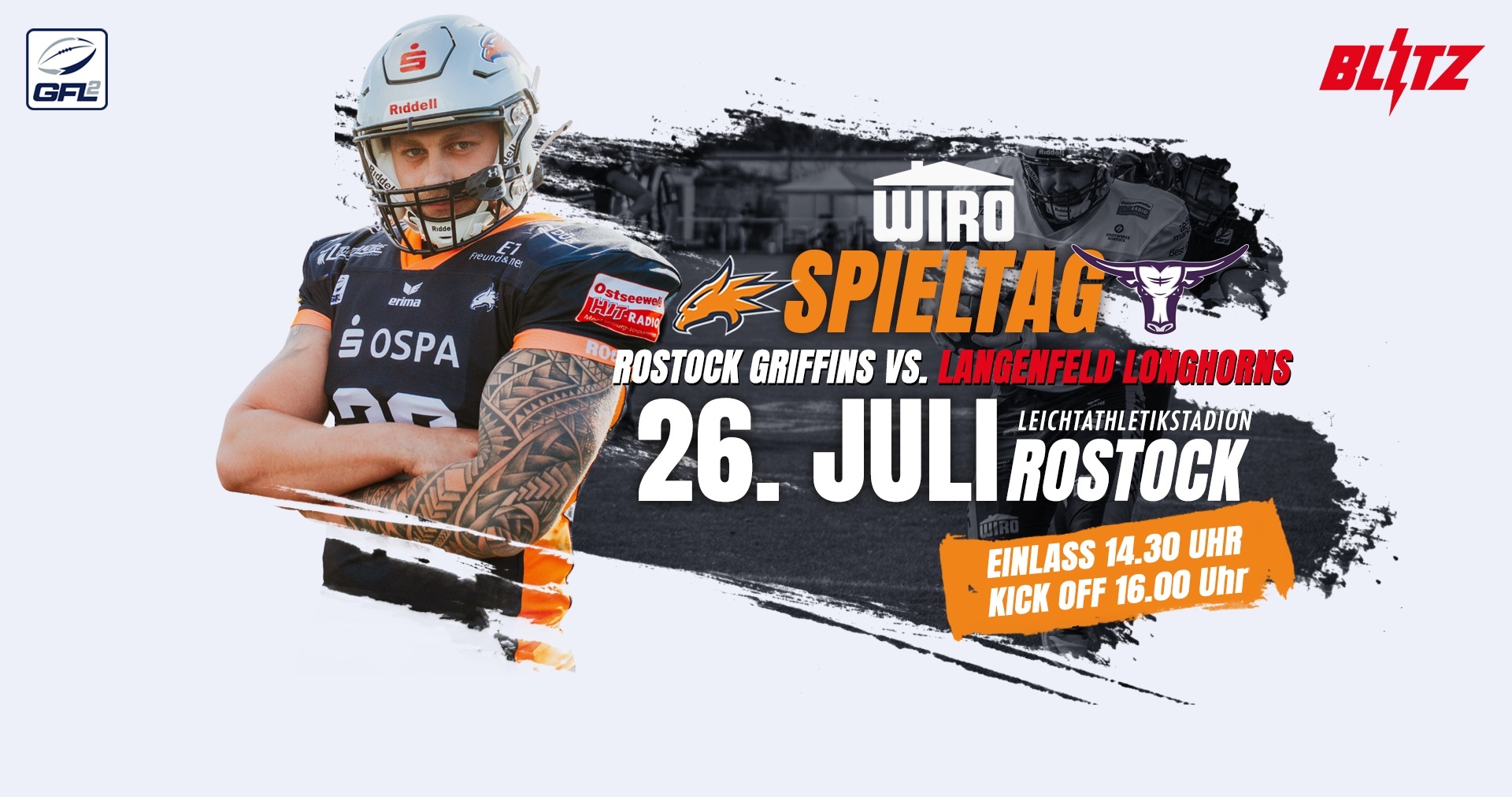 Game 7 Griffins empfangen die Langenfeld Longhorns am WIRO Spieltag