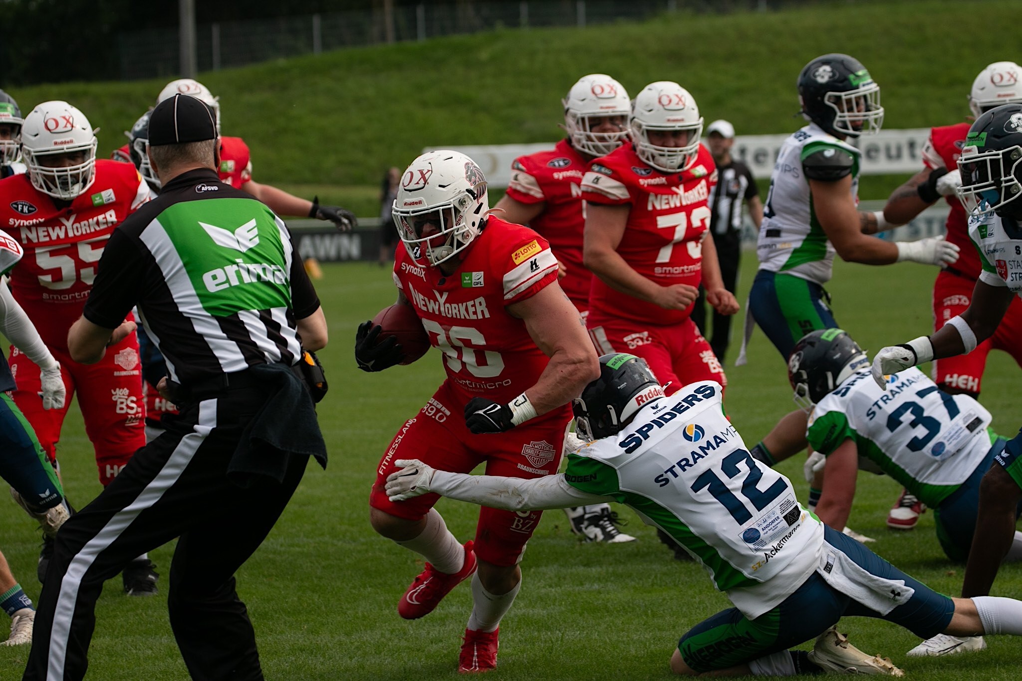 Running Back Finn Oppermann (#36) war kaum zu stoppen - Foto: Fabian Uebe