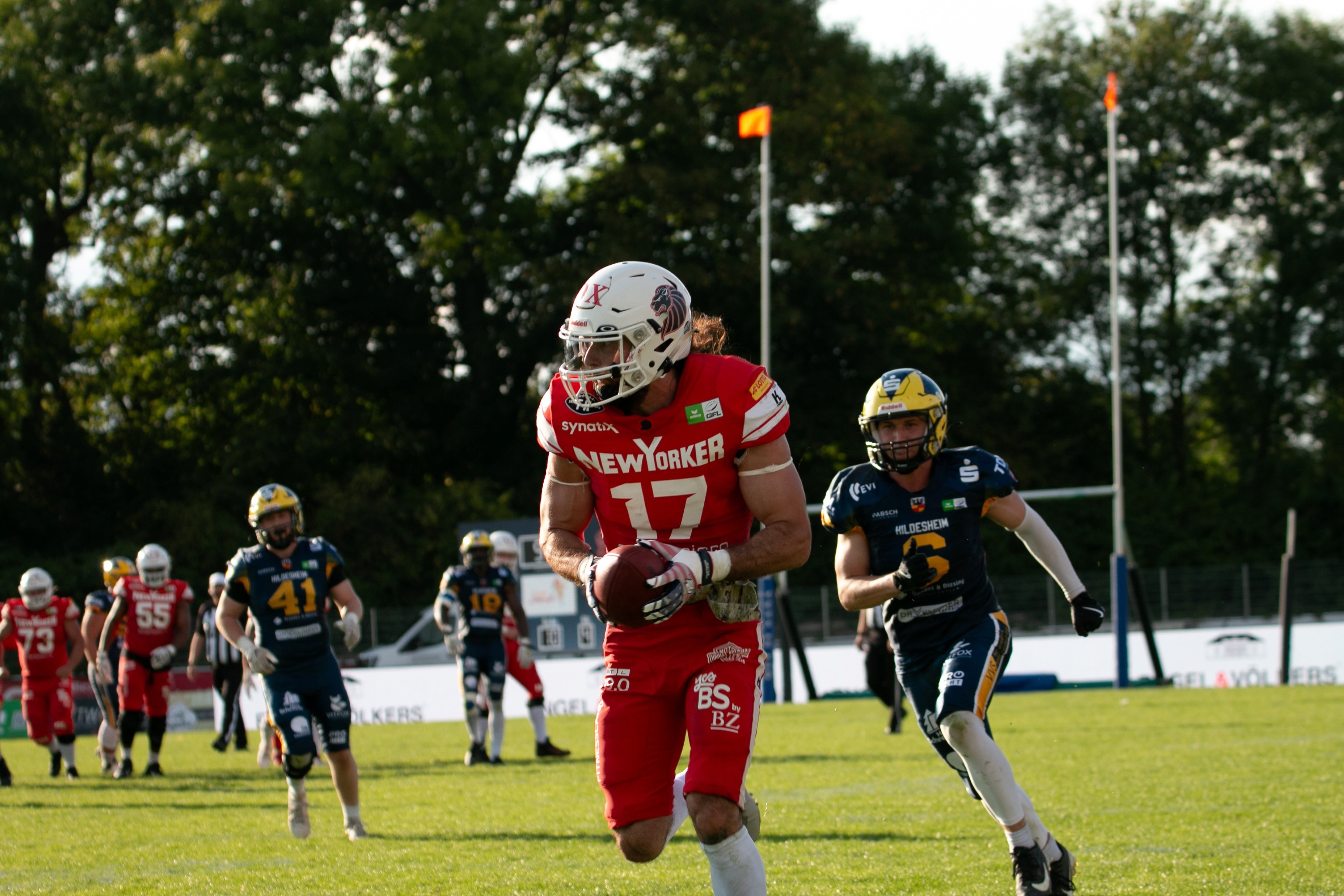 Wide Receiver Michael Breuler #17 erzielte 2 Touchsdowns - Foto: Fabian Uebe