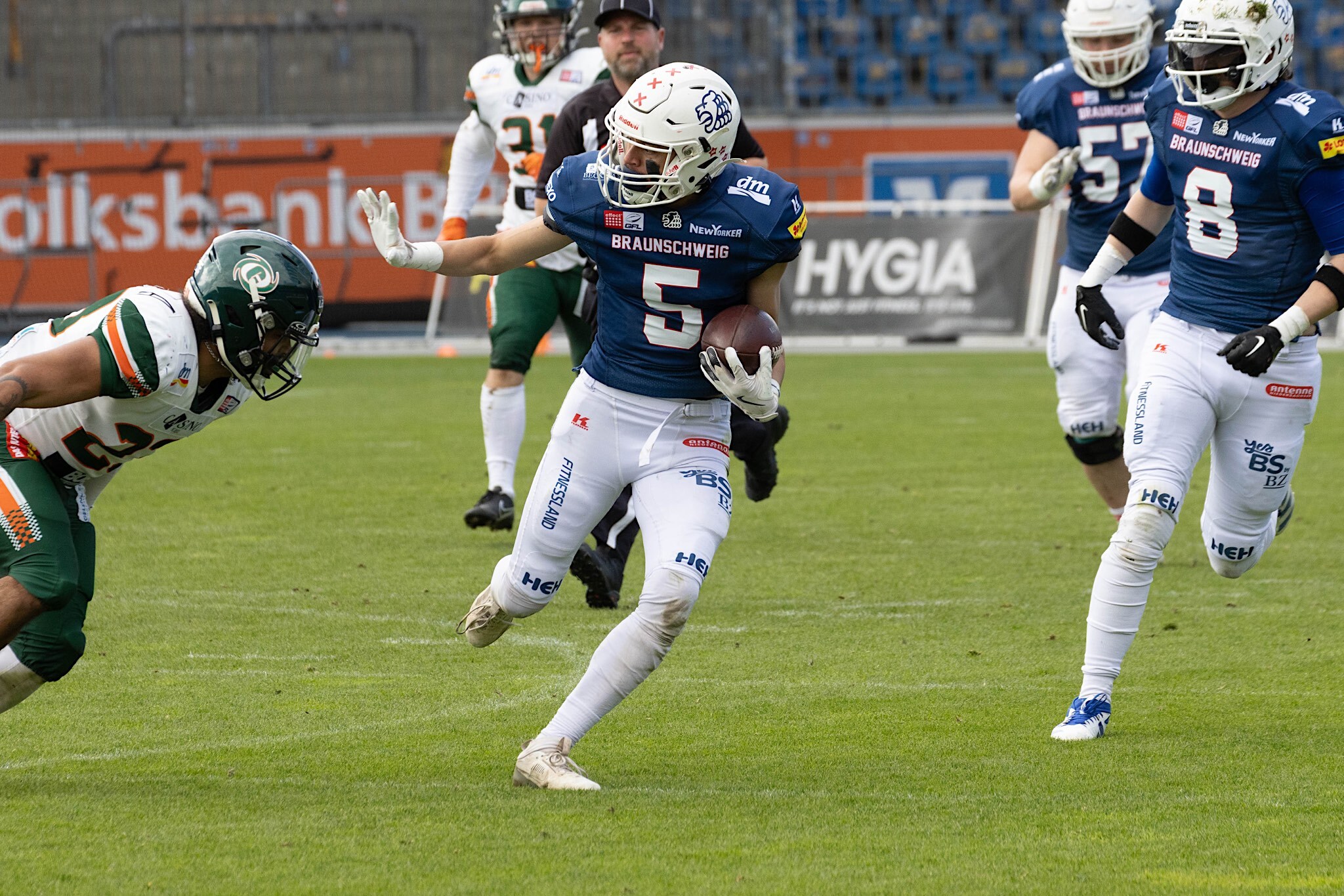 Wide Receiver Peter Anderson konnte  für die Lions einen Touchdown erzielen und sorgte für 150 Yards - Foto: Fabian Uebe