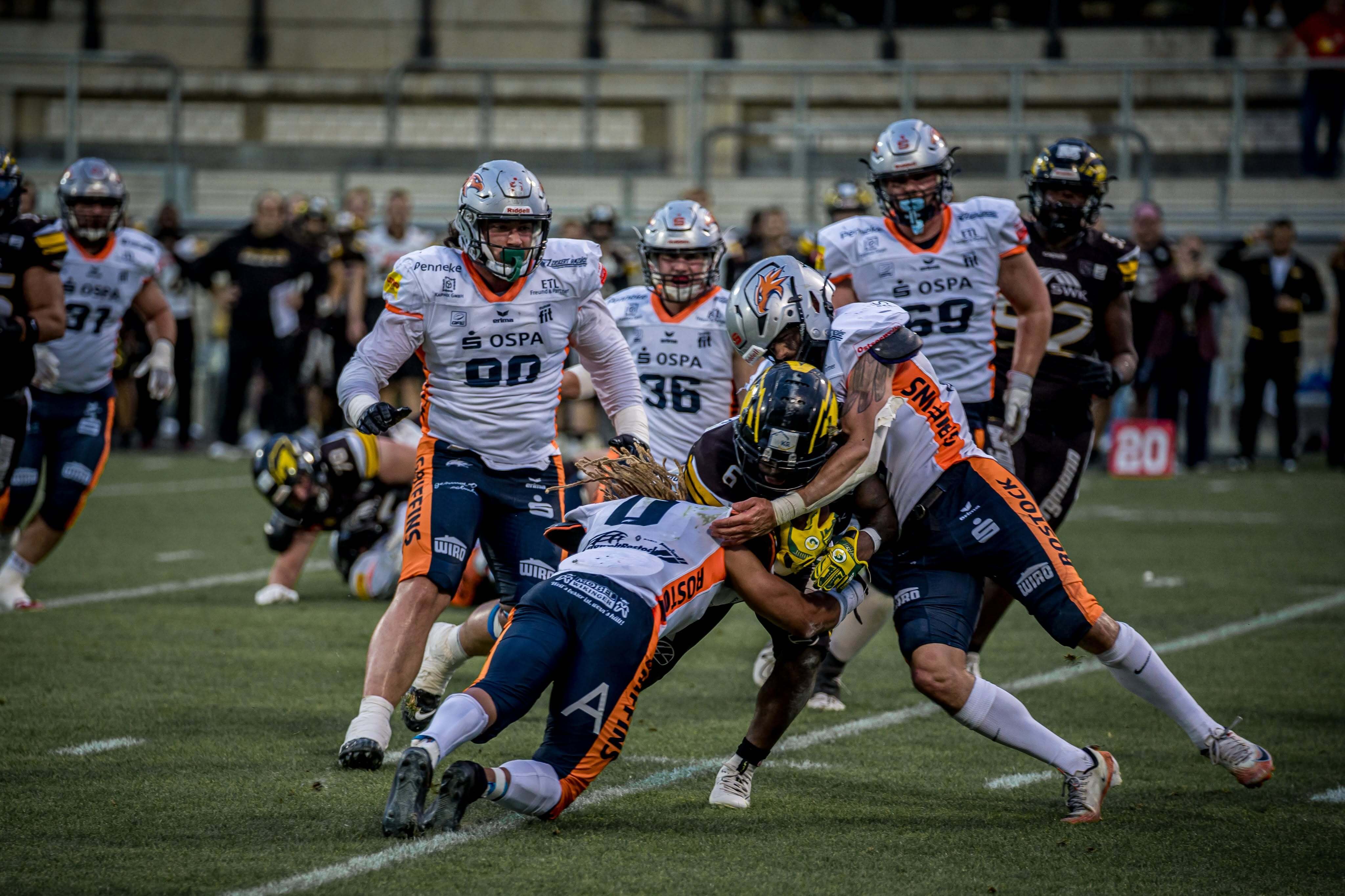 Die Defense der Griffins machte ein überragendes Spiel - Foto: Gunnar Rosenow