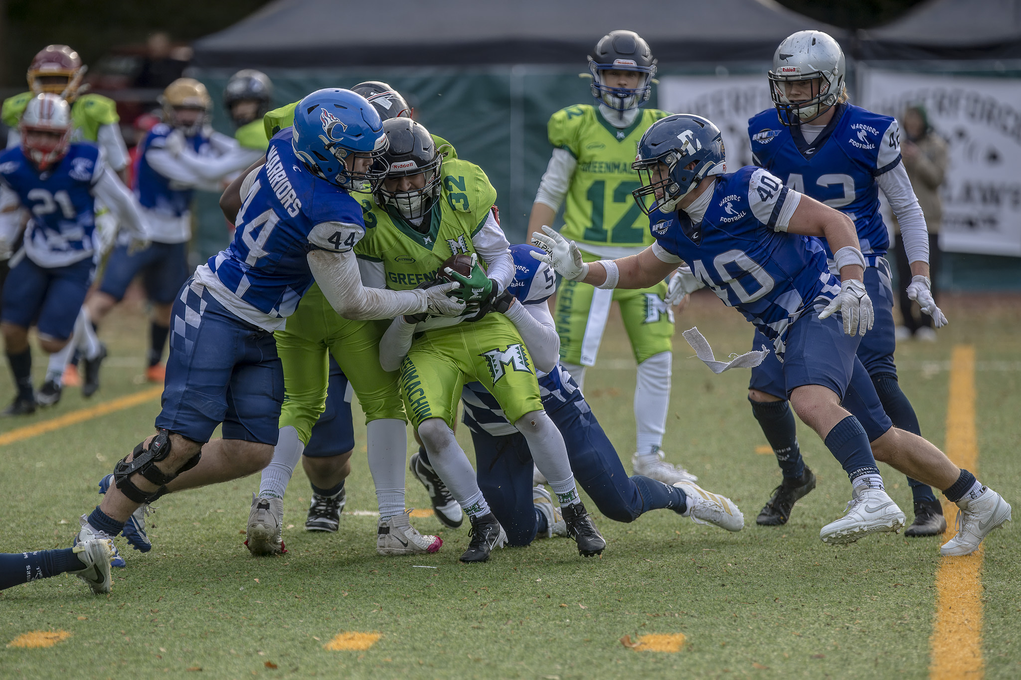 Die Endzone blieb für die GreenMachine unerreichbar, selbst mit sieben Versuchen innerhalb der 5 Yardline - Foto: Oliver Jungnitsch